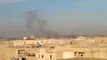 فري برس   حلب الباب   دخان كثيف نتيجة قطع الطريق الدولي 11 12 2011