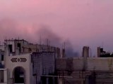 فري برس   حمص كرم الزيتون منظر مؤثر اثار الدخان المتصاعد يترافق مع رفع الاذان 11 12 2011