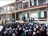 فري برس   حمص المحتلة الوعر مظاهرة طلاب وطالبات جامعة خالد بن الوليد الرائعة 13 12 2011