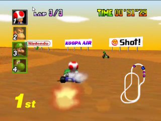 Mario Kart 64-Playing With Moonjump Code and Super Speed.