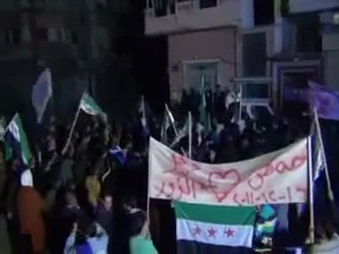 فري برس حمص الخالدية مظاهرة نصرة دير الزور منتصف الليل16 12 2011