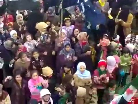 فري برس إدلب جرجناز مظاهرة لحرائر جرجناز يوم الاحد 18 12 2011