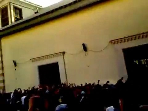 فري برس انطلاق مظاهرة الميدان من قلب جامع الدقاق 19 12 2011