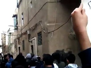 فري برس   دمشق الميدان حارة قويق مظاهرة جامع خيرو ياسين 23 12 2011