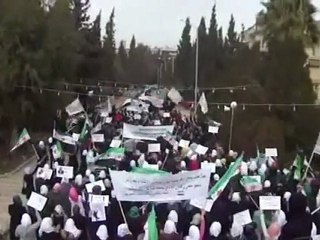 فري برس   حمص الإنشاءات مظاهرة طلابية قلنا لبشار قلنا21 12 2011