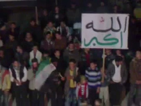 فري برس إدلب بنش كلمة لأحد طلاب كلية البيتروكيمياء في حمص 22 12 2011