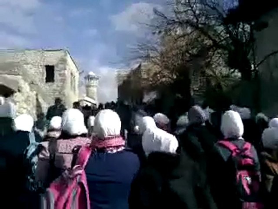 فري برس   اللاذقية الحفة  بابنا والجنكيل مظاهرة طلابية 22 12 2011
