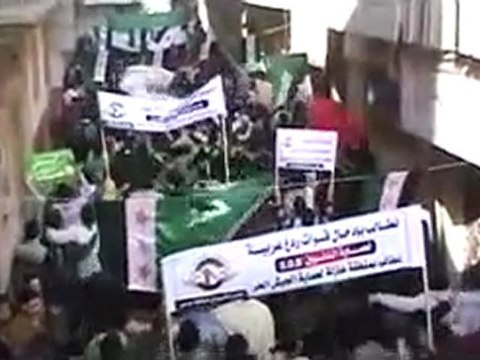 فري برس حمص باب السباع مظاهرة رااائعة ثورة ثورة سوريا 23 12 2011