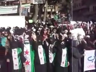 فري برس   ثائرات الزبداني بجمعة بروتوكول الموت ريف دمشق 23 12 2011