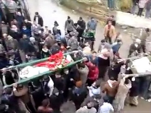 فري برس حمص تشييع شهداء الحولة 24 12 2011