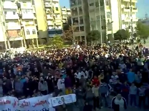 فري برس حمص المحتلة الوعر اعتصام الاحرار جامع الروضة 27 12 2011