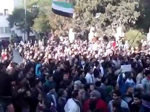 فري برس مدينة ادلب مظاهرة أمام القصر العدلي 28 12 2011 ج1