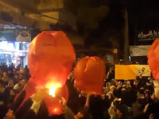 فري برس   بوالين الشهداء في سماء الزبداني 28 12 2011