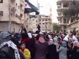 فري برس   معضمية الشام مظاهرة حاشدة والهتافات بإعدام بشار على مسمع من اللجنة 01 01 2012