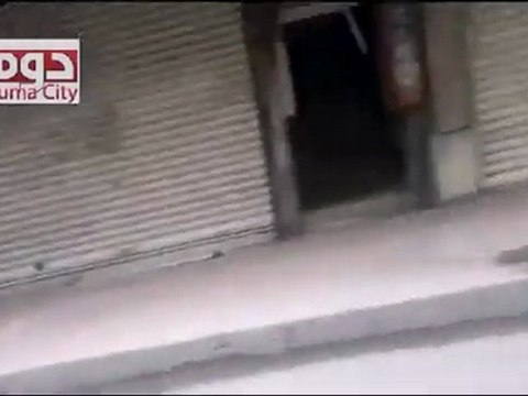 فري برس ريف دمشق دوما اضراب الكرامة شارع الجلاء بجمعة الزحف الى ساحات الحرية 4 1 2012 ج2