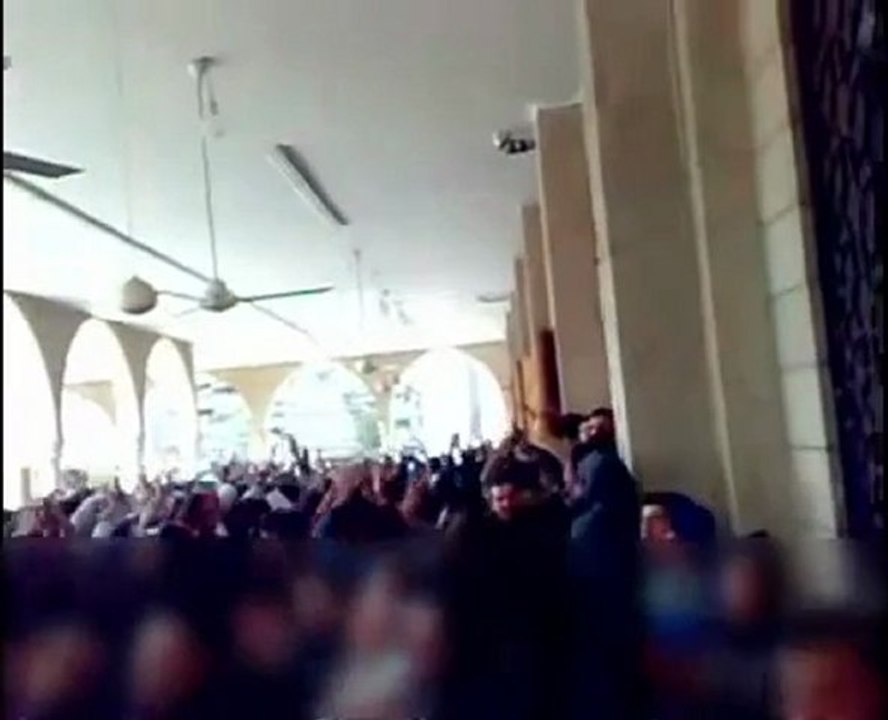 فري برس   دمشق كفرسوسة اعتصام الأحرار داخل جامع الرفاعي الجمعة 6 1 2012 ج2