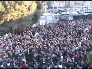 فري برس   غوطة دمشق  سقبا مظاهرة بعد التشييع  7 1 2012