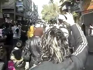 فري برس   تشييع شهداء قدسيا مشاركة واسعة للحرائر 7 1 2012