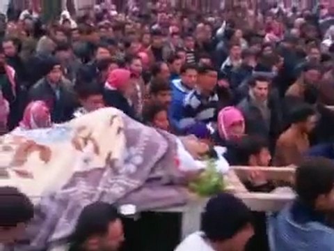 فري برس ادلب حاس تشيع الشهيد حسن الضعيف الذي سقط ضحية تفجيرات الميدان التي قام بها النظام الارهابي 8 1 2012 ج1