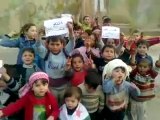 فري برس   حلب   حيان  مظاهرة أطفال حيان 10 1 2012 ج1