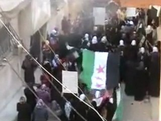 فري برس   حمص باب الدريب مظاهرت حرائر بعد خطاب الاسد 10 1 2012 ج1