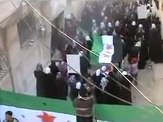 فري برس   حمص باب الدريب مظاهرت حرائر بعد خطاب الاسد 10 1 2012