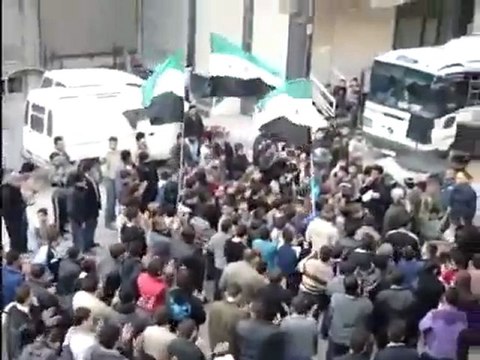فري برس ريف دمشق سقبا مظاهرة ردا على خطاب بشار 10 1 2012
