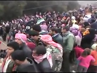 فري برس   مظاهرة سرجة تشييع الشهداء 10 1 2012