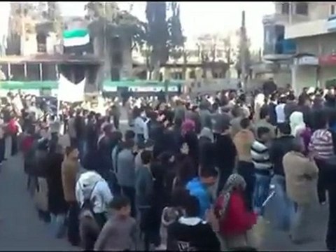 فري برس ادلب أريحا مظاهرة رداً على خطاب بشار 10 1 2012