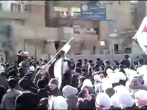 فري برس ريف دمشق داريا مظاهرة طلابية حاشدة الأربعاء 11 1 2012