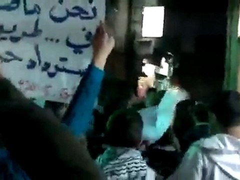 فري برس مسائية حي القدم بدمشق تندد بخطاب الشبيح بشار 11 1 2012