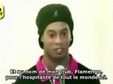 Ronaldinho décoré par Evo Morales