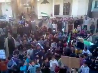 فري برس   ناحتة   مظاهرة صباحية تطالب بالحماية الدولية 12 01 2012