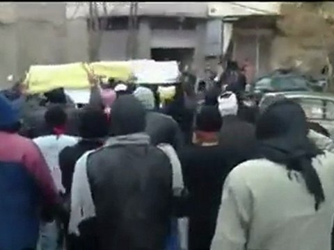 فري برس دمشق المزة مظاهرة حي الفاروق نصرةً لحي المصطفى 13 1 2012