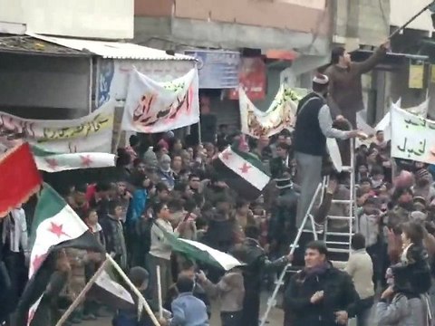 فري برس مارع ريف حلب مظاهرة جمعة دعم الجيش الحر 13 1 2012