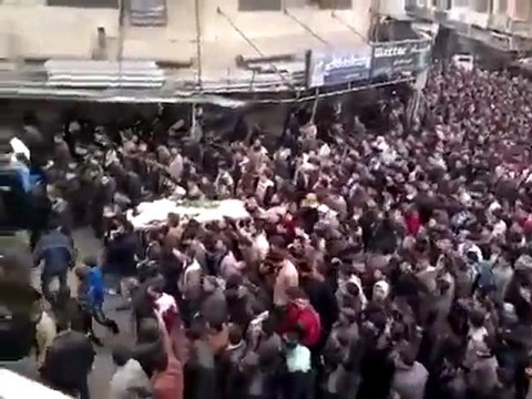 فري برس إدلب كفرنبل المحتلة تشيع شهيدها وائل البيوش 13 1 2012 ج1