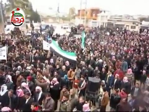 فري برس ادلب جرجناز مظاهرة بمناسبة الذكرى الأولى لانتصار الثورة التونسية 14 1 2012