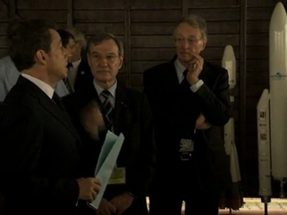 Nicolas Sarkozy au centre spatial guyanais