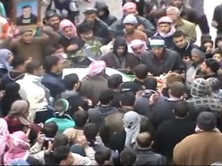 حماه - الحميدية - تشييع الشهيد بلال موفق شاميه 17-1-2012