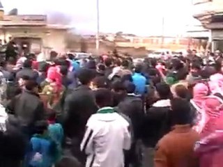 فري برس   تل رفعت مظاهرة حاشدة نصرة لحمص والزبداني 17 1 2012