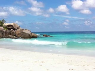 La plage privée de l'île GRANDE SOEUR aux SEYCHELLES