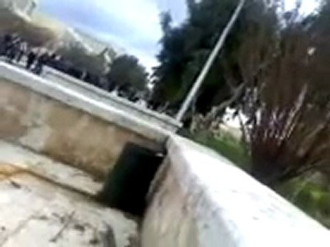 فري برس مظاهرة كلية المعلوماتية حلب 17 1 2012