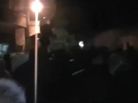 فري برس ريف دمشق بلدة رنكوس القلمون ريف دمشق مظاهرة مسائية 18 1 2012 ج1