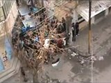 فري برس   حمص باب السباع اطلاق النار على المتظاهرين من قيبل كتائب بشار والاهالي تحي الجشي الحر 20 1 2012