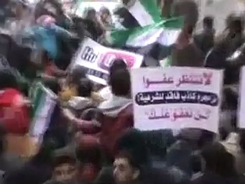 فري برس حمص باب السباع المريجة مظاهرة يرددون أنشودة يا عيني ويا روحي السوري شايف حالو 20 1 2012