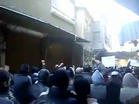 فري برس   مظاهرة حاشدة حي الميدان جامع خيرو ياسين 20 1 2012