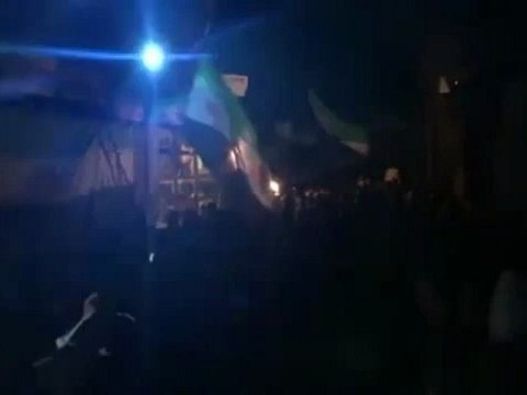 فري برس دمشق كفرسوسة مظاهرة مسائية حاشدة جامع بلال 22 1 2012