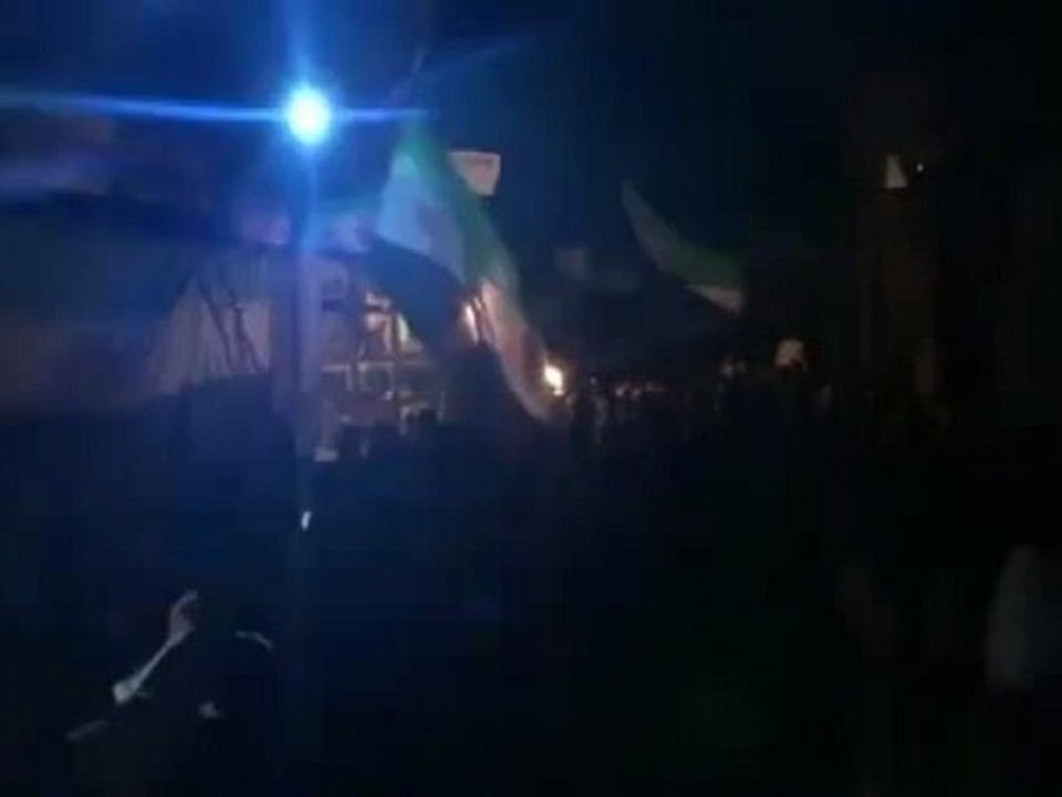 فري برس   دمشق كفرسوسة مظاهرة مسائية حاشدة جامع بلال 22 1 2012