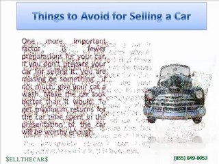 Things to avoid selling a car