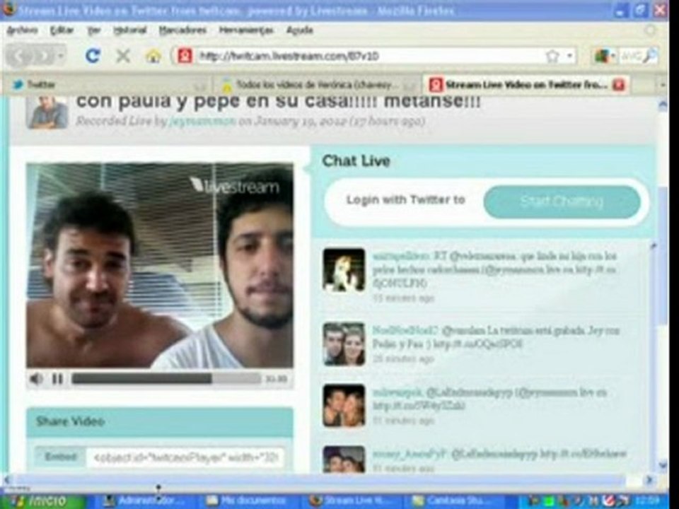Pedro y Paula Twitcam con Jey 2 - 20 de Enero